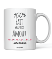 Mug personnalisé "100% Fait avec amour"