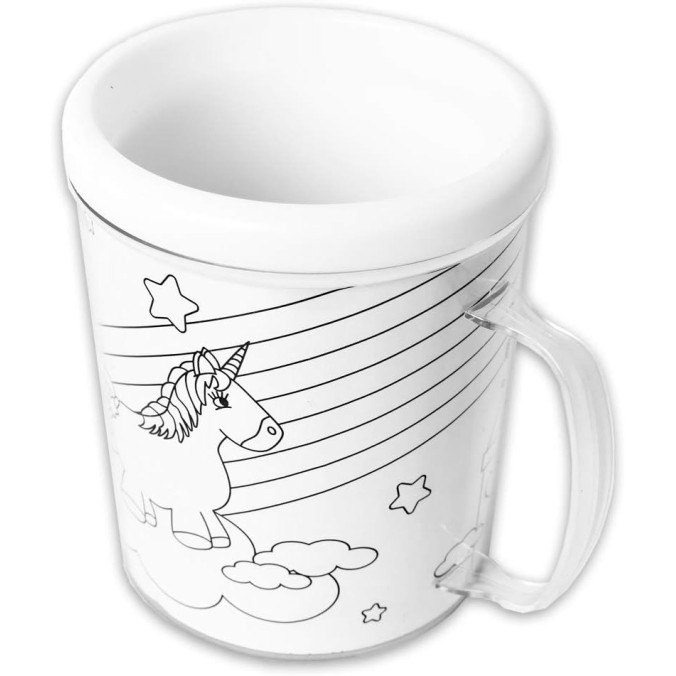 Mug fille Licorne à colorier