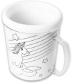 Mug fille Licorne à colorier