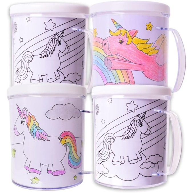 Mug fille Licorne à colorier