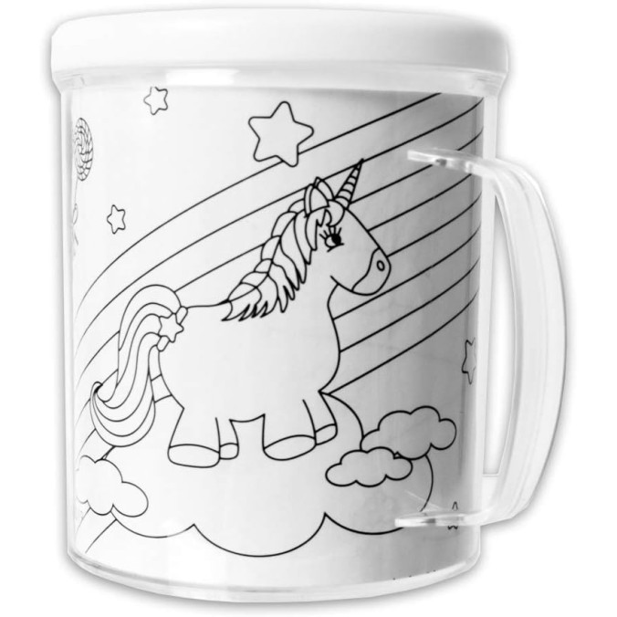 Mug fille Licorne à colorier