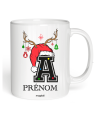 Mug Renne Noel lettre Alphabet prénom personnalisable