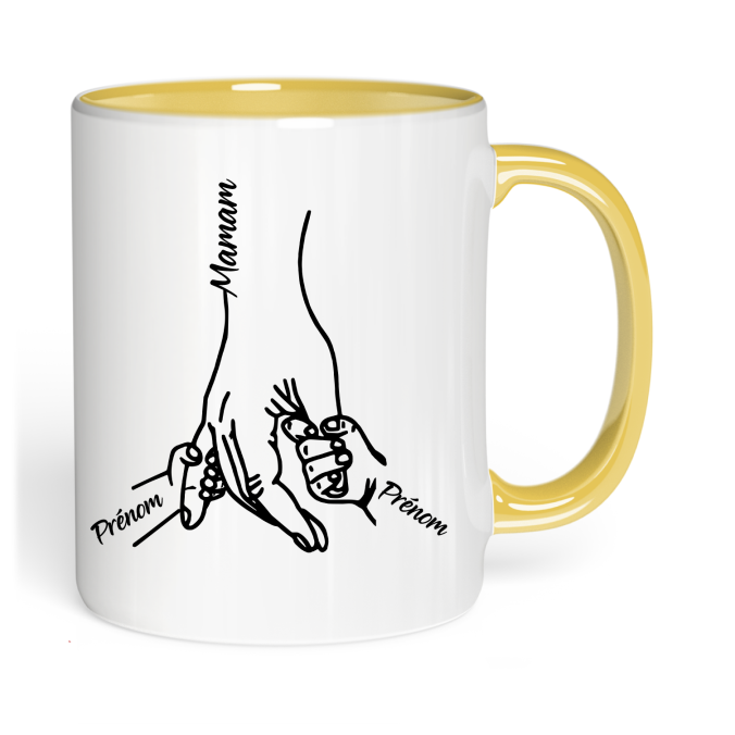 Mug Main de Maman a personnaliser de 1 à 5 prénoms