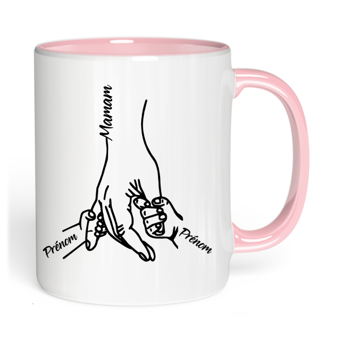 Mug Main de Maman a personnaliser de 1 à 5 prénoms