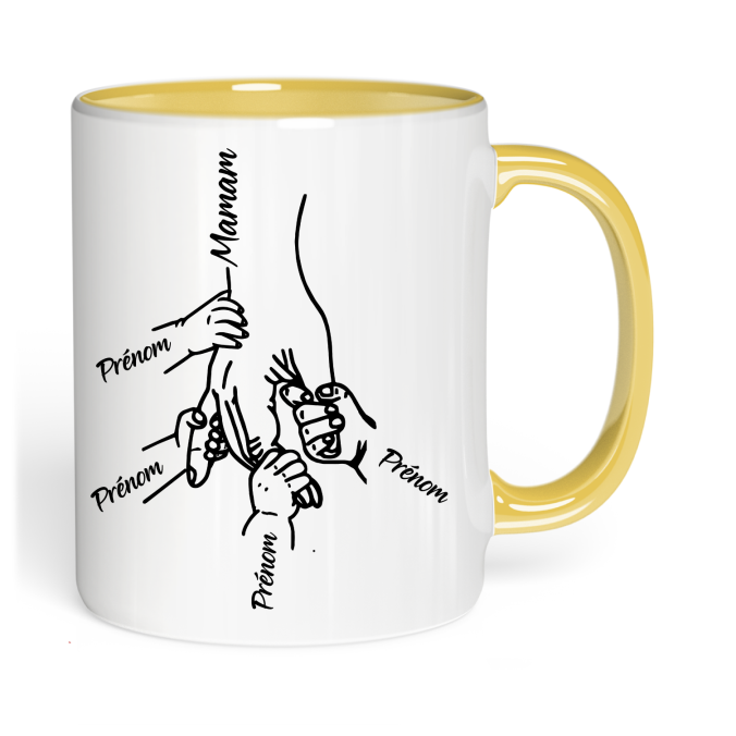 Mug Main de Maman a personnaliser de 1 à 5 prénoms