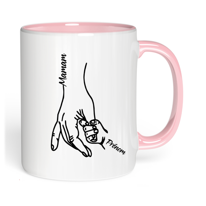 Mug Main de Maman a personnaliser de 1 à 5 prénoms