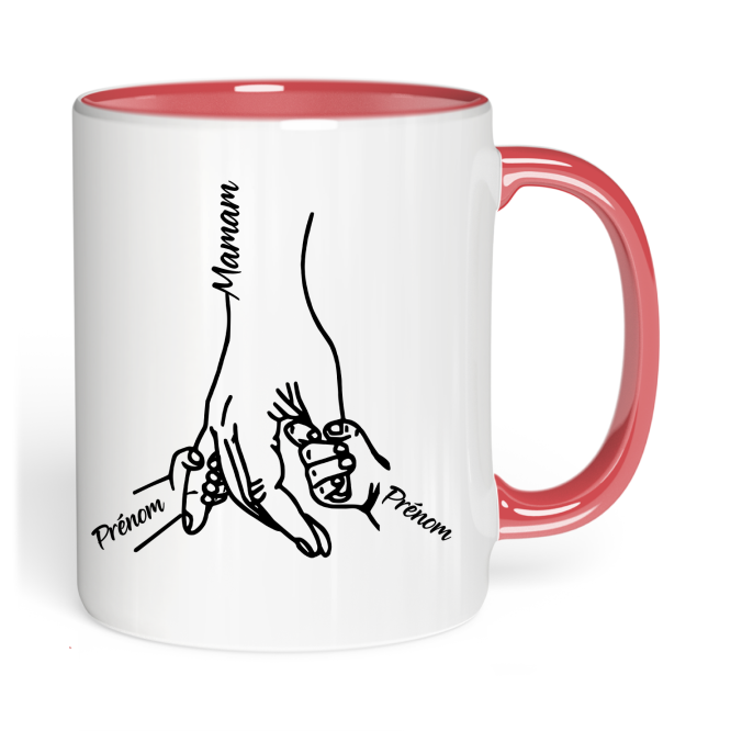 Mug Main de Maman a personnaliser de 1 à 5 prénoms