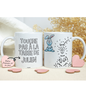 Mug Lapin éducatif à colorier et à relier | Tasse ludique et éducatif