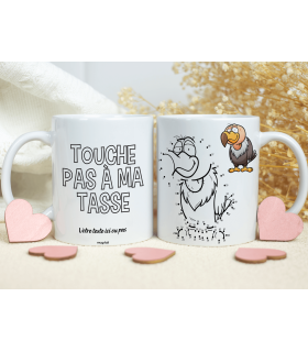 Mug Vautour éducatif à colorier et à relier | Tasse ludique et éducatif