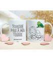 Mug Tortue Verte éducatif à colorier et à relier | Tasse ludique et éducatif