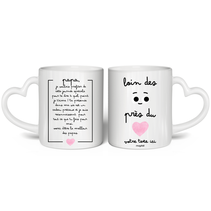 Mug Papa Loin des yeux, près du coeur