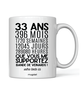 Mug Anniversaire 33 ans