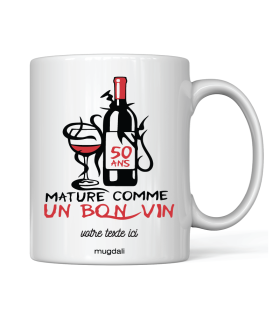 Mug 50 ans Mature comme un bon vin