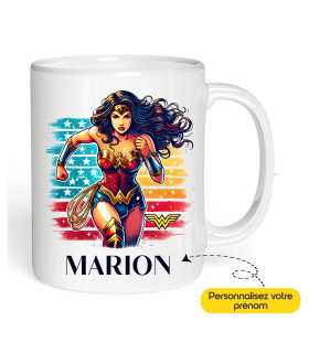 Mug Wonder Woman prénom à personnaliser