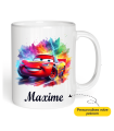 Mug Cars Flash Mcqueen prénom à personnaliser