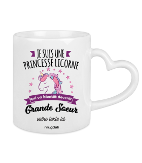 Mug Je suis une Princesse Licorne qui va devenir Grande soeur