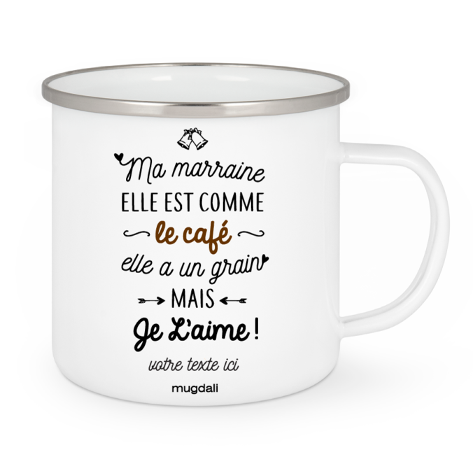 Mug Marraine elle est comme le café, elle a un grain