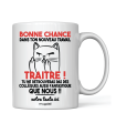 Mug Bonne chance dans ton nouveau travail "Chat"