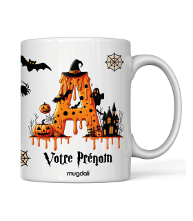 Mug Halloween Lettre alphabet | Prénom personnalisé