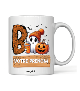 Mug Halloween BOO Orange et rose