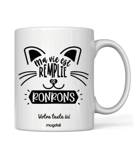 Mug Chat Ma vie est remplie de Ronrons