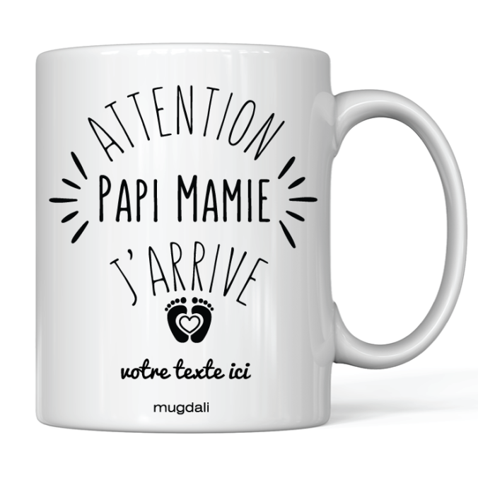 Mug "Attention Papi Mamie J'arrive"